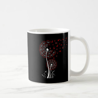 Mug Red Ribbon Dandelion Heart Disease Blood Cancer Aw