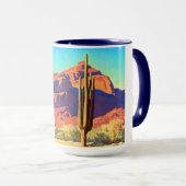Mug Red Rocks and Cactus par Maynard Dixon (Devant droit)