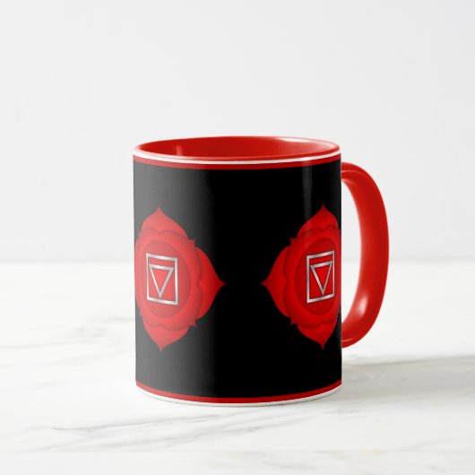 Mug Red Root Chakra Spirituel Zen Yoga Zen (Devant droit)