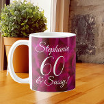 Mug Red Rose 60 et Sassy Birthday<br><div class="desc">Abstrait Red Rose 60 et Sassy Birthday Coffee Mug C'est une tasse d'anniversaire de rose abstraite spéciale spécialement conçue pour vos amis qui ont 60 ans et sassy! Personnalisez cette tasse avec leur nom. Associez cette tasse avec un étiquette de vin ou une carte personnalisée élégante rose rouge de notre...</div>