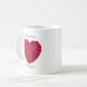 Mug Red Rose Heart Romantic Floral Custom Text (Devant gauche)