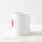 Mug Red Rose Heart Romantic Floral Custom Text (Centre)