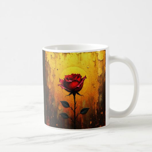 Mug Red Rose on Gold (Droite)