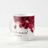 Mug Red Rose Petals Mariage Bridesmaid (Devant gauche)