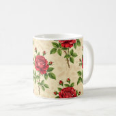 Mug Red rose vintage pattern (Devant droit)