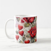 Mug Red Roses and Hearts Valentine (Gauche)
