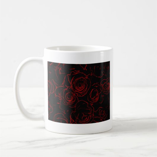 Mug Red Roses Arrière - plan noir (Gauche)