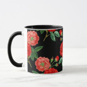 Mug Red Roses, Black Background, (Gauche)