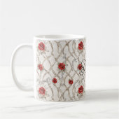Mug Red Roses Faux Wood Floral Love (Gauche)