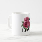 Mug Red Roses Floral Love (Devant gauche)