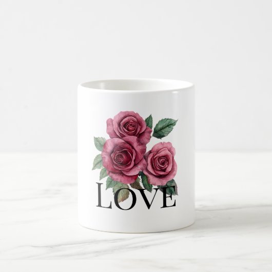 Mug Red Roses Floral Love (Centre)