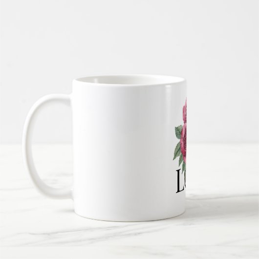 Mug Red Roses Floral Love (Gauche)