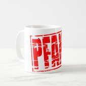 Mug Red rubber stamp effect Pfand (Devant gauche)