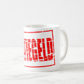 Mug Red rubber stamp effect statiegeld (Devant droit)