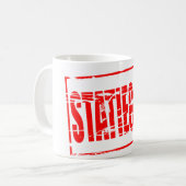 Mug Red rubber stamp effect statiegeld (Devant gauche)