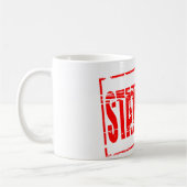 Mug Red rubber stamp effect statiegeld (Gauche)