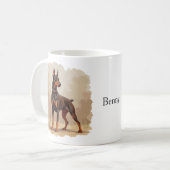 Mug Red Rust Brown Doberman Pinscher Dog (Devant gauche)