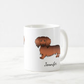 Mug Red Sable Long Cheveux Dachshund Dessin Chien et n (Devant droit)