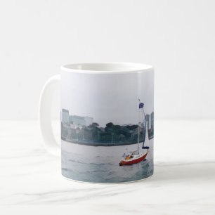 Mug Red Sailboat Art Navy