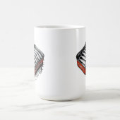 Mug Red Sardine Art Tin Personnalisé Nom du monogramme (Centre)