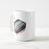 Mug Red Sardine Art Tin Personnalisé Nom du monogramme (Devant gauche)