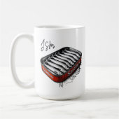 Mug Red Sardine Art Tin Personnalisé Nom du monogramme (Gauche)