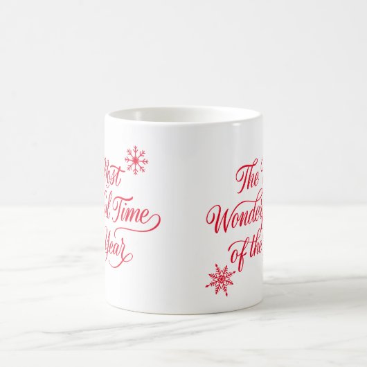 Mug Red Script Le Temps Le Plus Merveilleux Noël (Centre)