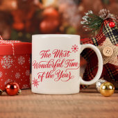 Mug Red Script Le Temps Le Plus Merveilleux Noël