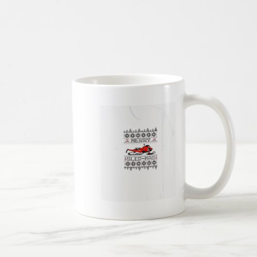 Mug Red Snowmobile Holiday Sweater Merry Sledmas Ugly (Droite)