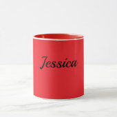Mug Red, solid red color TEMPLATE, customizable, (Centre)