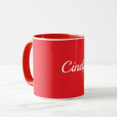 Mug Red, solid red color TEMPLATE, customizable, (Devant gauche)