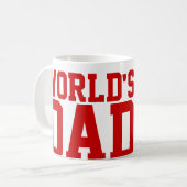 Mug Red Sports Font le meilleur papa du monde (Devant gauche)