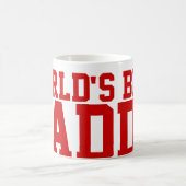 Mug Red Sports Font le meilleur papa du monde (Centre)