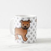 Mug Red Staffordshire Bull Terrier mignon chien de des (Devant gauche)