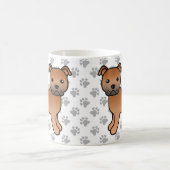 Mug Red Staffordshire Bull Terrier mignon chien de des (Centre)