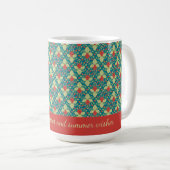 Mug Red Strawberry fruit, blossoms and runners (Devant droit)