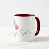 Mug Red Tulip Flowers (Devant droit)