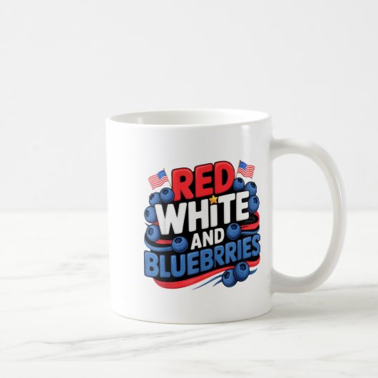 Mug Red, White And Blueberries Patriot (Droite)