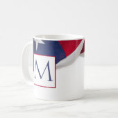 Mug Red White Blue American Flag Monogram (Devant gauche)