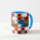 Mug red white blue and orange geometric (Devant droit)