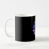 Mug Red White & Blue Cat With American Flag Background (Gauche)