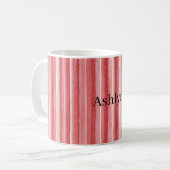 Mug Red White Blush Pink Stripes Valentine's Day (Devant gauche)
