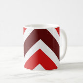 Mug Red White Chevron Geometric Pattern (Devant droit)
