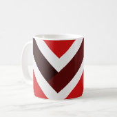 Mug Red White Chevron Geometric Pattern (Devant gauche)