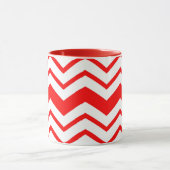 Mug Red White Chevron Zigzag Pattern Design  (Centre)