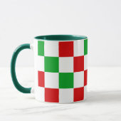 Mug Red White Green Checkered Pattern Design  (Gauche)