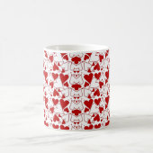Mug Red & White Heart Pattern Love-Themed (Centre)