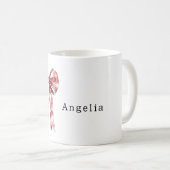 Mug Red White Plaid Stripes Bow (Devant droit)