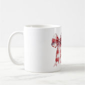 Mug Red White Plaid Stripes Bow (Gauche)