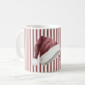 Mug Red White Stripes Santa Hat Christmas (Devant gauche)